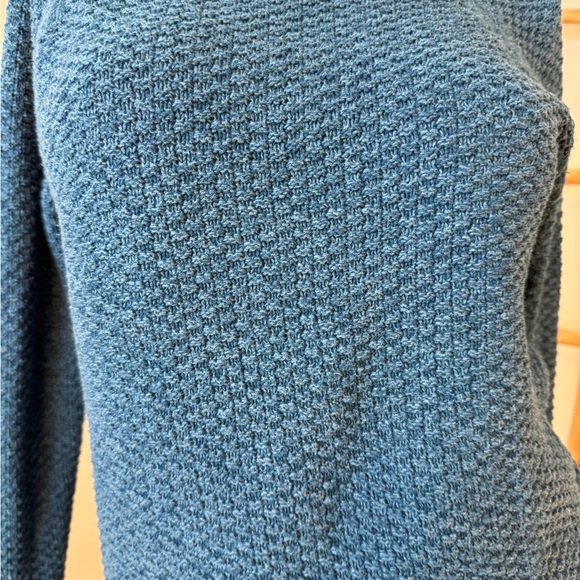 Gap Teal Blue Chunky Marl Knit Crew Neck Sweater Medium - Picture 6 of 9